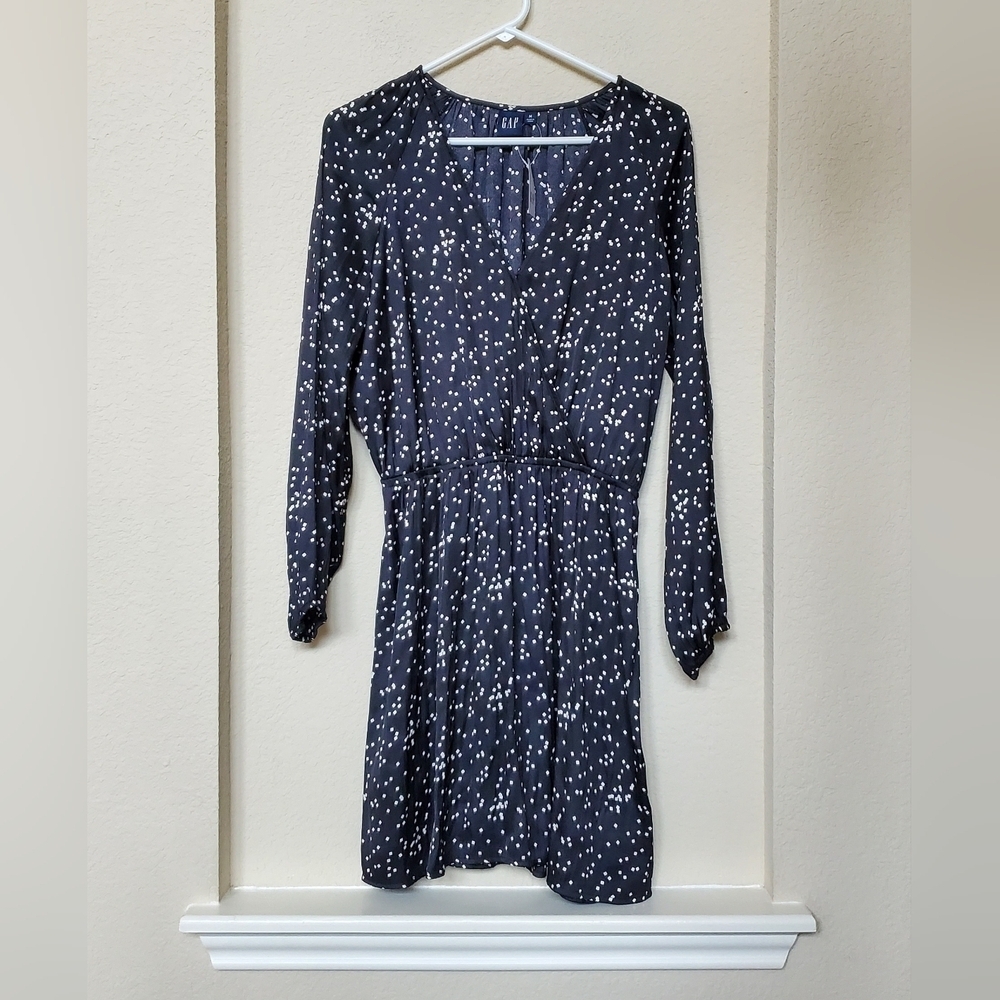 Gap NWT Long Sleeve Wrap Mini Confetti Dress.  Size Medium